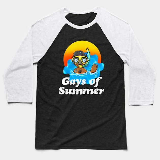 Gays of Summer Going Down Baseball T-Shirt by LoveBurty